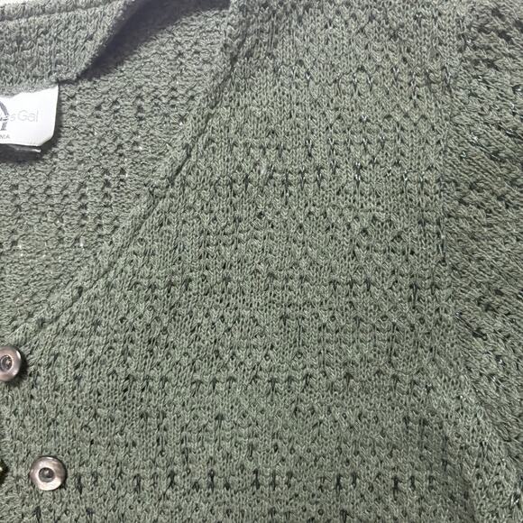 Vintage 90's Knit Cropped Short Sleeve Cardigan No Size - Picture 3 of 5